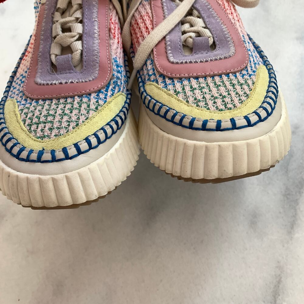 Anthropologie Dolce Vita Dolen Rainbow Knit Sneaker Tennis Shoe Funfetti 7.5 - Picture 8 of 11